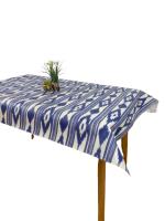 Mantel Hulehule Tex - Hule PVC Estampado Tribal Azul y Blanco Resistente a Manchas Impermeable Fácil Limpieza 140cm Ancho - details 0