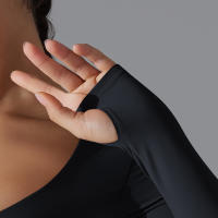 Yoga manga larga ajustado Sexy transpirable secado rápido deporte sujetador gimnasio Push Up a prueba de golpes alta intensidad Pilates ropa mujeres - details 19