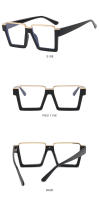 Gafas De Moda Rectangular Unisex Antigolpe Con Espejo Plano Y Bloqueo De Luz Azul Estilo Hip Hop Tendencia INS Marco Grande - details 5
