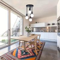 Modern Nordic Lámpara De Techo Para Restaurante En Negro Y Oro Cuatro Luces Simples Y Creativas Para Estudio Dormitorio Y Bar - details 1