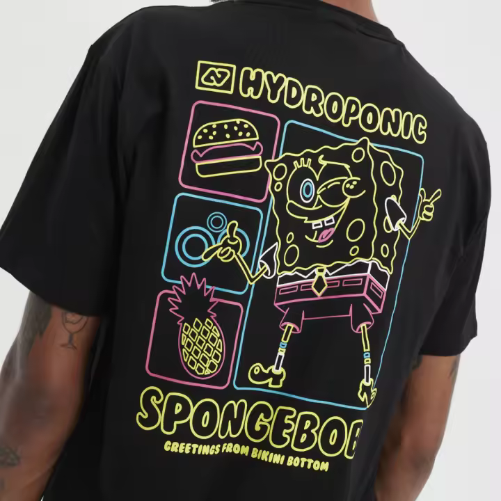 Camiseta Manga Corta HYDROPONIC BOB ESPONJA NEON Black SB003-01 - 1