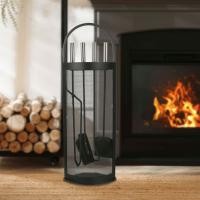 HI Juego de utensilios para chimenea 5 piezas negro 23x14,8x66 cm - details 1
