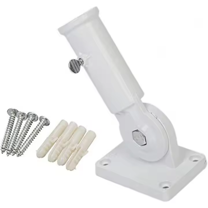 Soporte de bandera, montaje de pared ajustable con tornillos de metal, blanco - 1