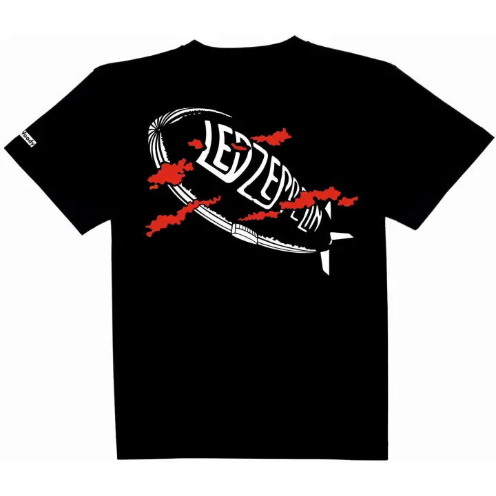 Camiseta Negra Manga Corta Banda Britanica Led Algodon Unisex Musica Zeppelin Rock Pop - 1