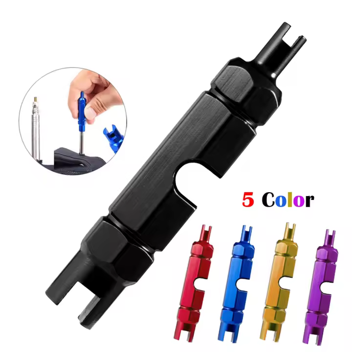 Herramienta De Remoción De Válvula Para Bicicleta Coche Motocicleta Presta Schrader Extensor De Rueda Reparación De Neumáticos - 1