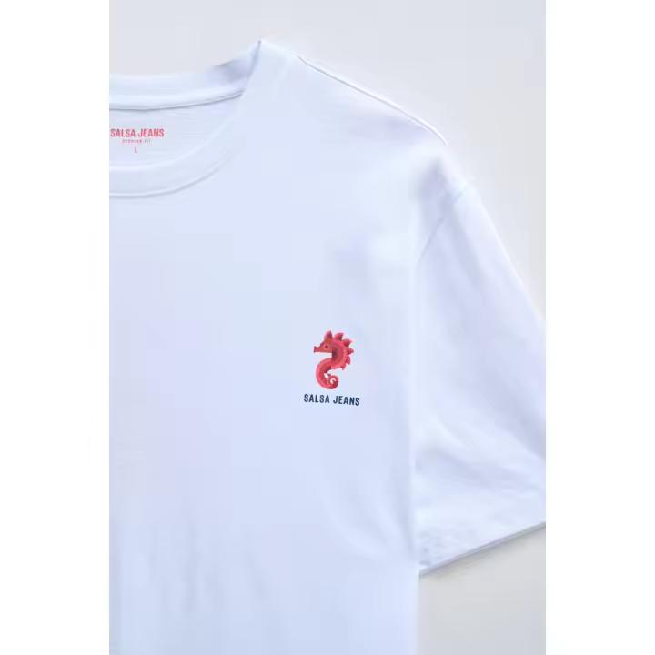 Camiseta Salsa Caballito Blanca para Hombre - 1