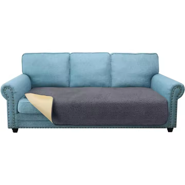 Granbest Fundas de asiento para sofá de 3 plazas, muy suaves, gruesas, antideslizantes, para sofá de 3 plazas, grande, para mascotas (3 plazas, gris) - 1