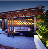 Luces De Cadena Solar LED Para Exterior Impermeables Con Llama Saltarina Y 8 Balones Para Patio Jardín Jardín Solar Lámpara Colgante - details 7