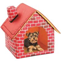 Casa De Perro Plegable Y Portátil Estilo Muro De Ladrillo Caliente Y Cómoda Para Pequeños Perros Y Gatos Cama De Mascota - details 0