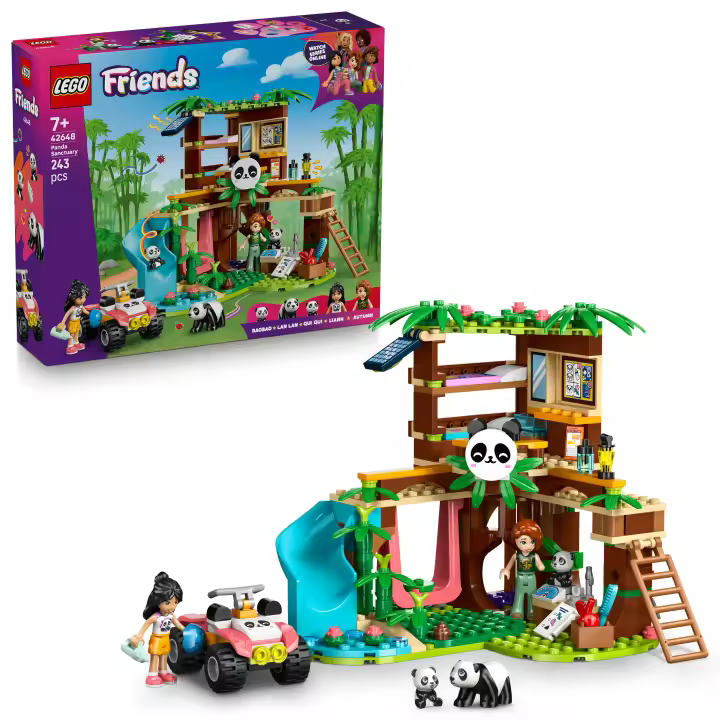 [PREVENTA] LEGO® Friends Cuidado Animal en el Refugio para Pandas Set de Construcción de Juguetes, 2 Minipersonajes y 3 Figuras de Osos, Casa del Árbol, Quad, para Mayores de 7 Años 42648 - 1