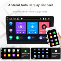 Podofo Radio De Coche 2 DIN 9" HD Autoradio Multimedia Player Carplay Bluetooth USB FM Cámara Soporte Control Del Volante Universal - details 0