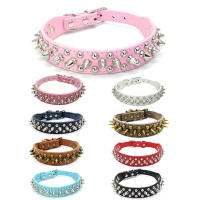 Collar De Cuero PU Para Perros Y Gatos Estilo Punk Con Punzón Y Tachuelas Collar De Ganchos Redondos Para Pequeños Animales - details 3