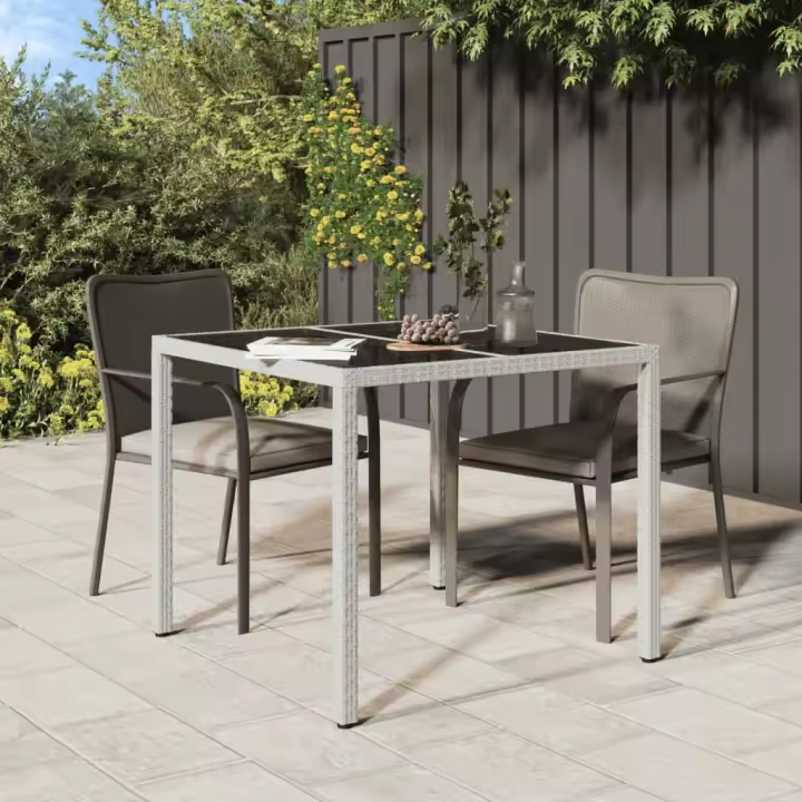Mesa de Jardín 90x90x75 cm Vidrio - 1