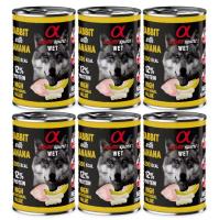 Pack 6 latas x 400 Gr - Alpha Spirit Comida Húmeda de Conejo con Plátano para Perros - details 0