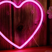 Luces Neón LED Chi-buy Corazón Potenciado Por USB Luz Nocturna 3D Para Decoración De Pared Habitación Juego Dormitorio Sala - details 1