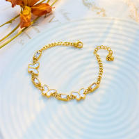 Pulsera De Moda Para Mujeres Con Encanto De Mariposa De Cristal Cuadrado Blanco En Acero Inoxidable 316L Pulsera De Cierre De Hombro Joyería Regalo Para Niñas - details 9