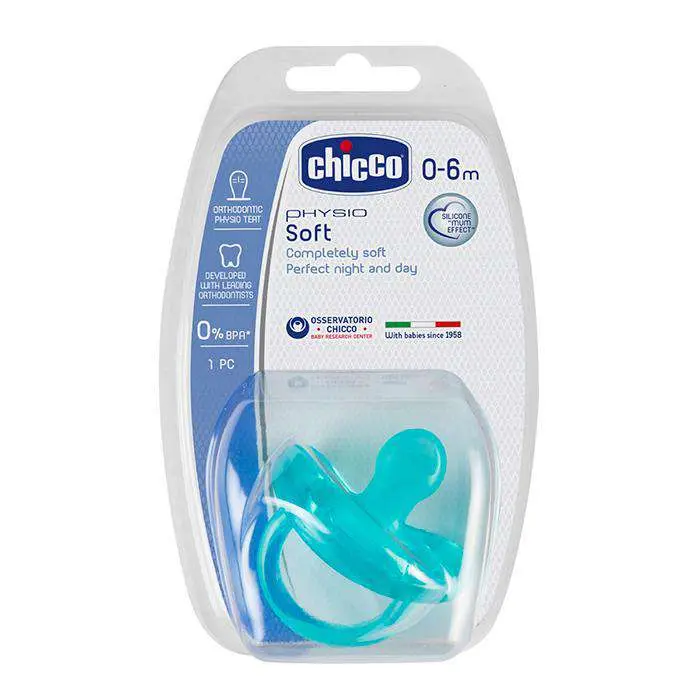 Chicco Chupete Todosilicona Physio Soft Azul 0-6M - 1
