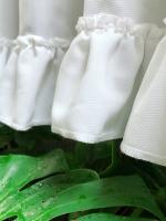 Cortinas Cortas De Tulle Blanco Color Sólido Con Cabeza Doble Para Ventanas Cocinas Armarios Decorativas No Taponadoras - details 5