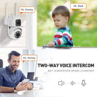 Cámara IP Dual Lente Dual Pantalla WiFi Protección De Seguridad CCTV Vigilancia Video Wireless Monitor Interior Automático PTZ V380 pro - details 5