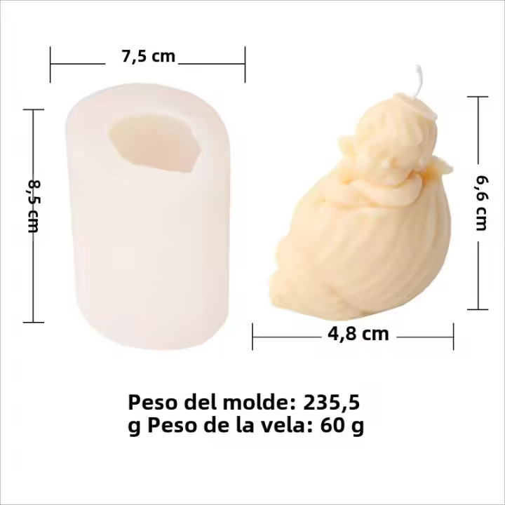 Nueva Molde De Aceite De Angel Scented Candle Silicona Ángel Alada Para Pasteles Y Chocolate Molde De Resina Hecha a Mano Para Hacer Barbijos - 1