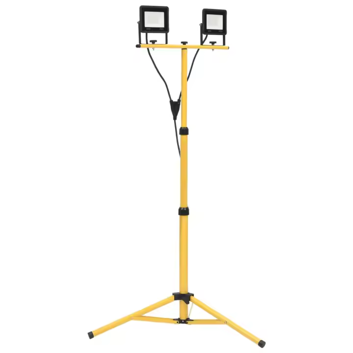 vidaXL Foco LED con trípode 2x30 W en color Blanco cálido/Blanco frío | diseño vintage industrial ideal para cocina salón comedor - 1