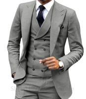 Traje De Boda Para Hombre 3 Piezas Conjunto De Traje Formal British Estilo Con Chaqueta Pantalones Y Chaleco Slim Fit Tuxedo Male Blazer Para Celebraciones Y Trabajo - details 4
