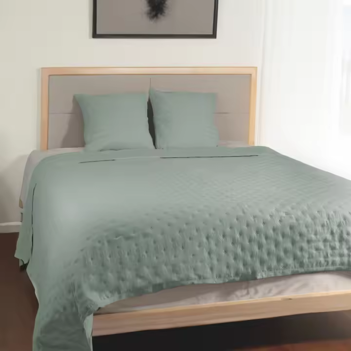 NQT Colcha Monet Fina Reversible para Primavera, Verano 100% Microfibra Multiuso - Cubrecama Extra Suave Incluye Funda de Cojín 50x50cm | Cama 80/90-180x250cm Blanco - 1
