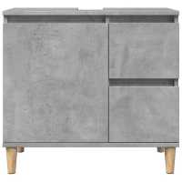 vidaXL Set muebles de baño 2 piezas madera contrachapada gris hormigón - details 5