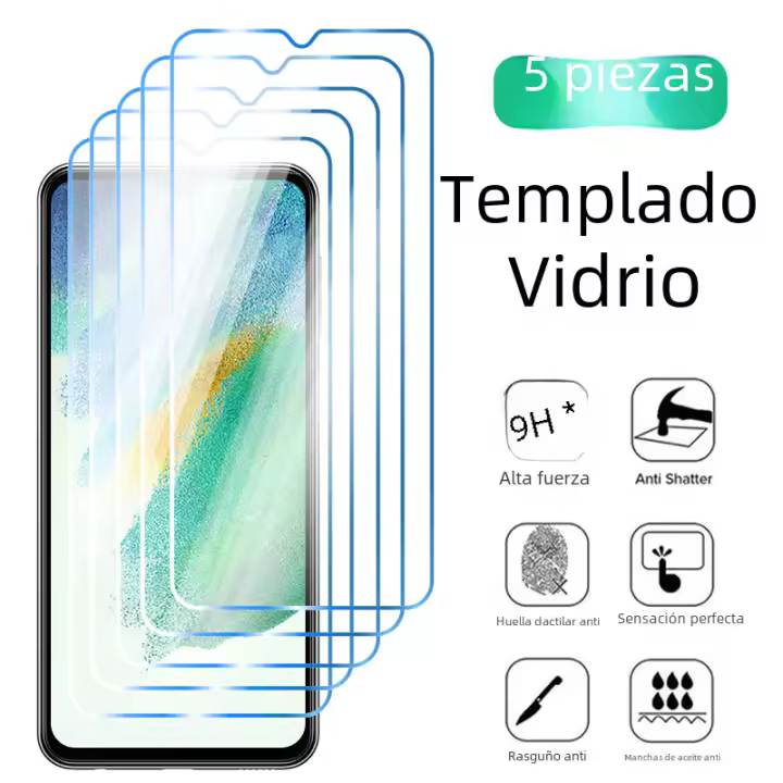 Protector De Pantalla De Vidrio Templado 5PCS Para Samsung Galaxy A14 A54 A34 A53 A13 A52s 5G Compatible Con A51 A21s A12 A72 A71 S22 S23 S24 Anti-Arañazos Y Anti-Rotura - 1