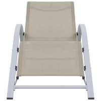 vidaXL Tumbona textilene y aluminio Negro, Crema, Taupé Sillas de Exterior Ideal para jardín, playa, piscina, terraza Tumbona Piscina Tumbonas Playa Tumbonas Jardín Exterior - details 0
