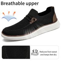 Zapatos De Caminar Para Hombre Ultra Cómodos Zapatillas Casuales Transpirables De Tela Malla Antideslizantes Talla Grande 39-48 - details 2