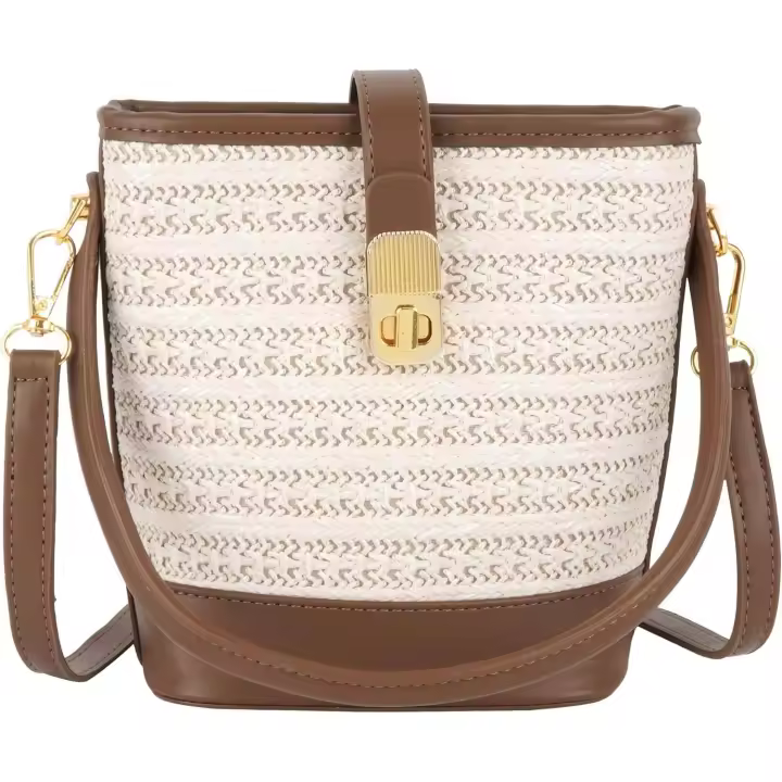 Bolso de hombro tejido a mano de paja de algodón Crochet Lassel Beach Bohemian Purse para Mujer - 1