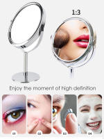 Espejo De Maquillaje Grande En Plata Con Doble Cara Espejo De Belleza Para Mesa Espejo De Cosméticos Con Aumento De Magnitud 360° Giratorio - details 0