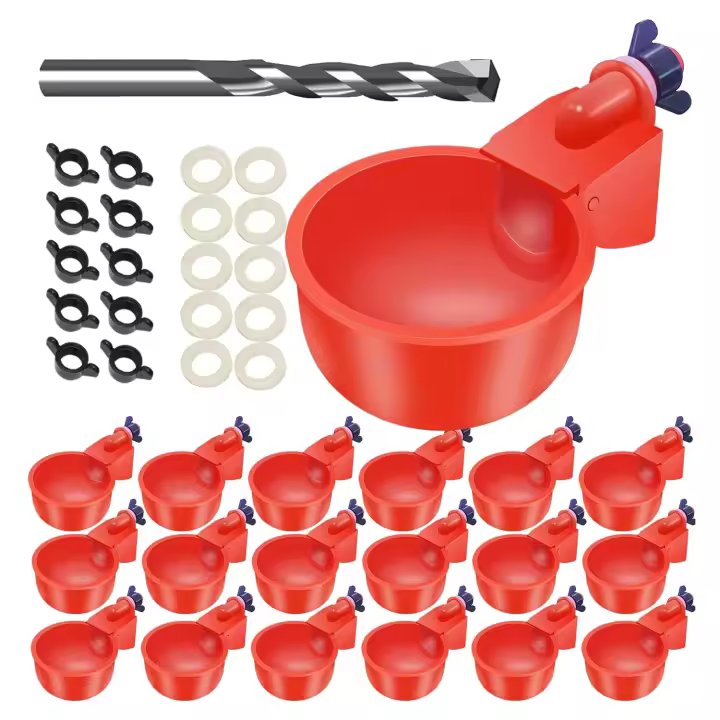 Agua potable automática para aves de corral, pollos alimentados con brocas, 16 paquetes - 1