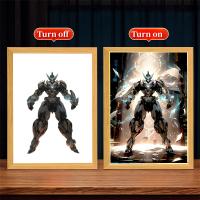 Marco De Fotos Anime Con Luz LED Gundam Figura De Acción Decoración De Habitación Regalo Para Amigo Lámpara Nocturna Tema De Dibujos Animados - details 11