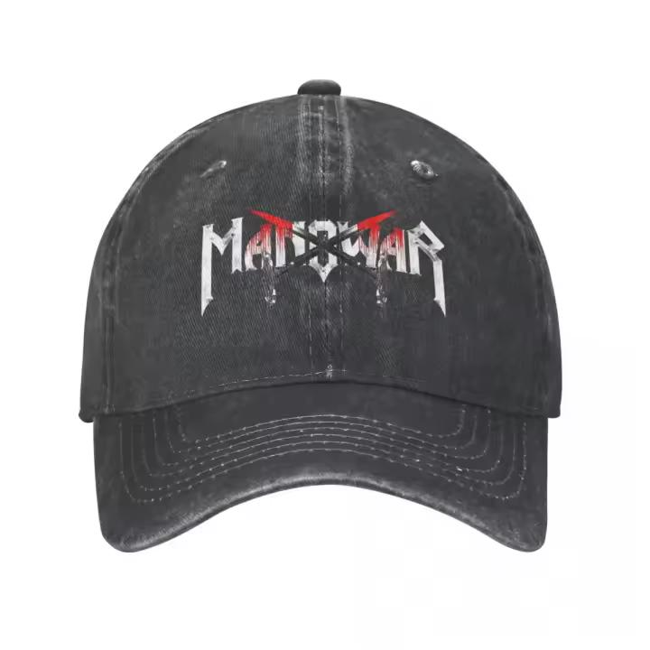 Gorro De Béisbol Manowar Unisex Protección Solar Capa Desgastada Estilo Metal Pesado Ajustable Para Hombres Y Mujeres - 1
