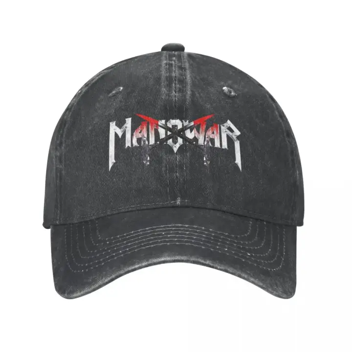Gorro De Béisbol Manowar Unisex Protección Solar Capa Desgastada Estilo Metal Pesado Ajustable Para Hombres Y Mujeres - 1