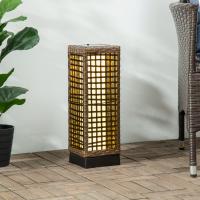 Outsunny Linterna de Jardín Luces Solares de Ratán Sintético con Luces LED Encendido y Apagado Automático para Interior Exterior Terraza Balcón Patio Arena - details 1