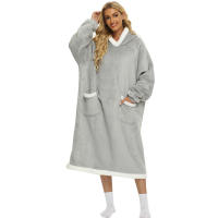 Manta De Flannel Super Larga Con Mangas 120/150cm Sudadera De Invierno Para Hombres Y Mujeres Abrazable De Peluche Gran Tamaño Para Ver Televisión - details 3