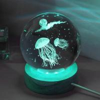 Lámpara De Noche LED De Cristal Con Engrafado De Jirafa 3D Regalo De Cumpleaños Para Novia Clase Amiga Esposa Navidad - details 2