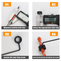 Juego De 9 Piezas De Profundidad Para Broca 3-16mm Con Anillo De Parada Ajustable Limitador De Posición Herramienta De Carpintería - details 4