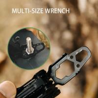 Alicates multiherramienta, navaja de bolsillo, llave multiusos, alicates, sierra, destornillador, abrebotellas, herramienta combinada EDC para exteriores, regalo para papá (negro) - details 1