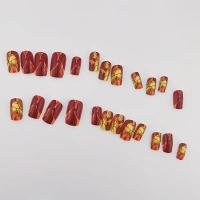 Juego De Uñas Postizas 24 Piezas Patterm Gradient Estriado Colores Mixtos Fáciles De Aplicar Y Quitar Elegantes Y Lujo Adhesivo De Uñas Falsas - details 2