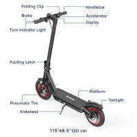 iScooter i10 Patinete Eléctrico, Motor de 650W, Batería de 36V 15Ah, Neumáticos Neumáticos de 10 Pulgadas, Velocidad Máxima de 40km/h, Autonomía Máxima de 45km, Suspensión Delantera y Trasera, Freno Eléctrico y de Disco - details 11