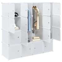 vidaXL Cubo organizador almacenamiento 16 cubos y varillas colgar PP en color Negro y blanco/Blanco | práctico organizador multiusos diseño compacto funcional - details 1
