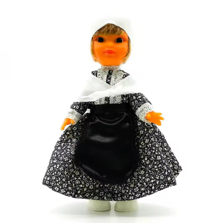 Muñeca regional Vasca Folk Artesanía original colección 25 cm.vestido típico Aldeana País Vasco, fabricada en España. - 1
