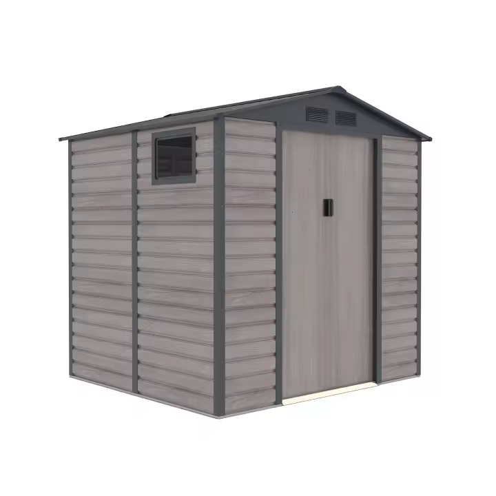 Gardiun Caseta Metálica Gardiun Surrey 4,07 m2 Exterior 213x191x211 cm de Acero con Ventana Lateral y Efecto Madera Veteada - 1