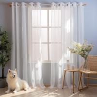Panel De Cortinas Semi Transparentes Blancas/Oscurecidas Para Niños Para Sala De Estar Y Dormitorio Con Bolso Para Percha Voile De Fiesta - details 11