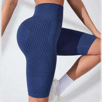 Pantalones de gimnasia sin costuras para realzar glúteos, calzoncillos de yoga de cintura alta, ajustados y abdomen comprimido con efecto "naranja madura" en los glúteos - details 6