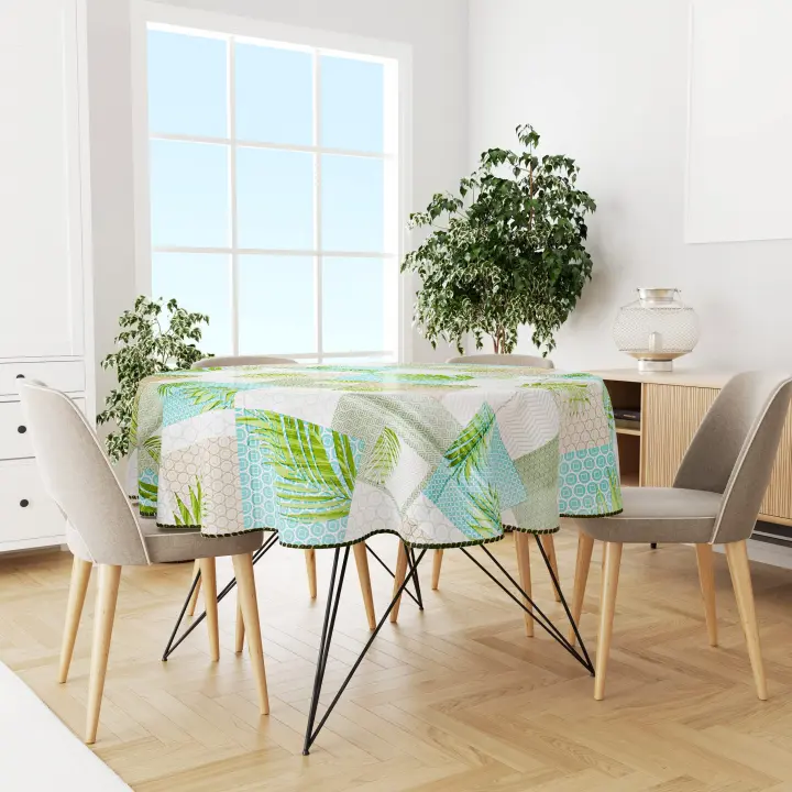 NQT Mantel de Mesa Redonda Hule Impermeable y Antimancha de multi tamaño y multi diseño - 1